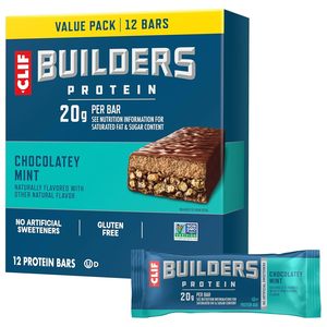 CLIF <b>BUILDERS</b> Protein Bars - Chocolate'y Mint - 20g Plant Based Protein 2.4 oz. (12 Pack) - Product Image 1