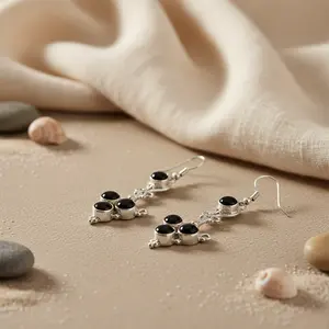 Pendentif en argent 925 avec onyx noir pour femmes, design tendance, perle, diamant, zircon, pour mariage, fête, idée cadeau chrétienne - Product Image 1