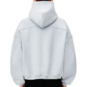 Personnalisé Épais Tricoté Unisexe De Grande Taille Full Zip Hoodie Boxy Fit Goutte D'épaule Hiver Surdimensionné Col À Capuche Impression Numérique - Product Image 4