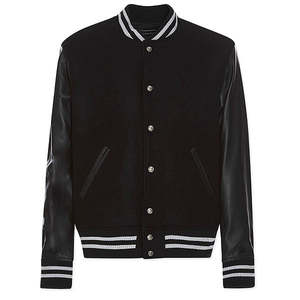 Chaqueta con Parches de Chenilla Bordados OEM, Chaqueta Universitaria con Logotipo Personalizado, Chaqueta de Béisbol, Chaqueta Bomber de Cuero para Hombre - Product Image 4