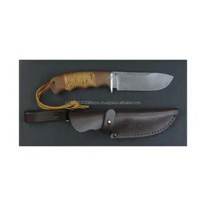 Hunting knife "Shkurnik" high grade Damascus steel handle of birch bark high corrosion resistance 10 year warranty