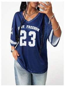 Ropa de baloncesto informal transpirable de malla Retro con cuello en V Unisex, camiseta gráfica de gran tamaño a la moda, camiseta cuadrada con estampado de sublimación Y2K - Product Image 2