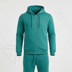 ชุดวอร์มผ้าฝ้ายผสมโพลีเอสเตอร์คุณภาพสูง แบบเรียบ สำหรับผู้ชาย ขายส่ง ระบายอากาศได้ดี สีตามสั่ง - Product Image 1