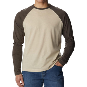 ขายร้อนผ้าฝ้าย 100% ผ้านุ่ม Raglan แขนเสื้อยืดสําหรับชายเฮฟวี่เวทโลโก้ที่กําหนดเองเสื้อยืดคุณภาพสูง - Product Image 1