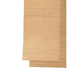 พรมถักมือสีเบจและสีน้ำตาลลายเส้นนามธรรม รูปทรงสี่เหลี่ยมผืนผ้า สำหรับห้องโถงและทางเข้าบ้าน ทำจากปอกระเจาและป่าน รุ่น PDJT-380 - Product Image 4