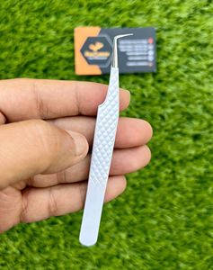 Pinces à épiler professionnelles de haute précision en acier inoxydable pour extensions de cils, antistatiques, avec poignée confortable - Product Image 2