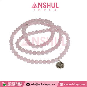 Good Quality Best Selling Handmade Rose Quartz Crystals 108 Prayer Bead Meditation Mala <b>Bracelet</b> for Wholesale Purchase - Product Image 4