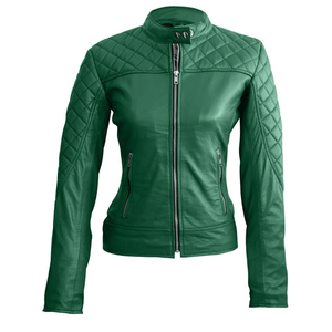 Nouvelle veste en cuir véritable pour femme, automne, matelassée, col rabattu, manches longues, veste de motard, solide, respirante, vestes pour femmes - Product Image 1