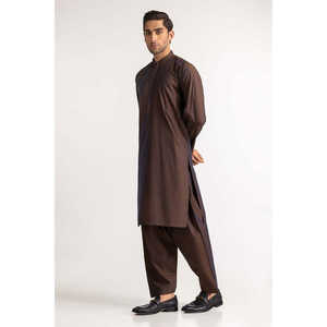 Costume d'affaires pour homme avec broderie couleur rouille, fermeture à bouton simple, fermeture éclair, taille XL, imprimé, comprenant un blazer et un pantalon, référence SK-E24-015 - Product Image 6