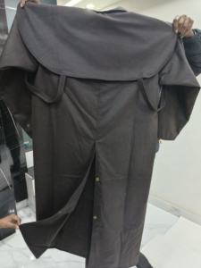 MANTEAU LONG EN TISSU CIRE OILSKIN AVEC DOUBLURE EN COTON/MANTEAUX LONG ET VESTES EN PEAU CIRE PERSONNALISÉS AVEC CAPUCHE AMOVIBLE - Product Image 3