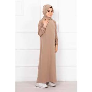Vestido de Oración Infantil con Hijab Chal Beige - Product Image 4