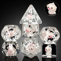 Ensemble de dés DnD 16 mm très vendus, dés en résine avec figurine de cochon à l'intérieur, dés DnD personnalisés pour les jeux de rôle Dungeons and Dragons TTRPG