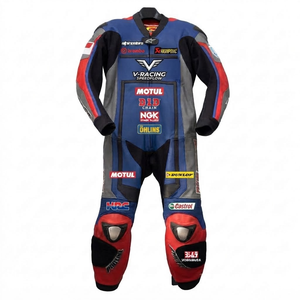 Combinaison de course premium Zuzuki pour homme, 1 pièce, en cuir de vache véritable/cuir de kangourou, style MotoCP, combinaison de course sur circuit, niveau de protection 2 - Product Image 1