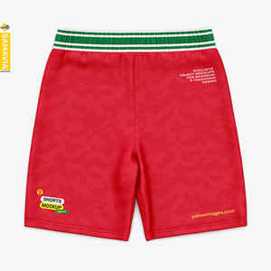 Pantalones Cortos Deportivos de Poliéster Sublimados Personalizados, Fabricante OEM, Diseño a Medida, Secado Rápido, Transpirables, Cintura Alta con Cordón - Product Image 3