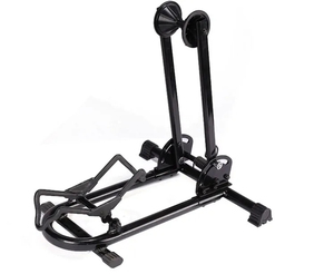 Support de vélo pliable en acier pour rangement au sol, support de présentation portable pour vélos de montagne et de route, pour la maison et le garage - Product Image 1