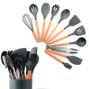 Solid Turner Food Serving Set in Stainless Steel With Silver Color Head and Wooden Handle for Serving and <b>Cooking</b> Solutions - Product Image 1