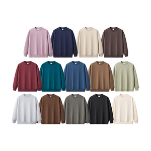 Sudadera de cuello redondo invierno peso pesado 350GSM algodón polar hombres colores lisos sudaderas con capucha para logotipo personalizado - Product Image 2