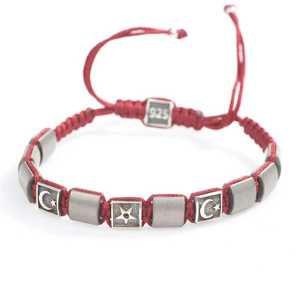สร้อยข้อมือเงินแท้ 925 ประดับด้วยหินเฮมาไทต์ รูปพระจันทร์เสี้ยวและดาว - Product Image 4