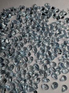 Lote de piedras preciosas sueltas de Aguamarina Natural de alta calidad de India 7x5mm corte azul ovalado y pera con certificado GIA - Product Image 4