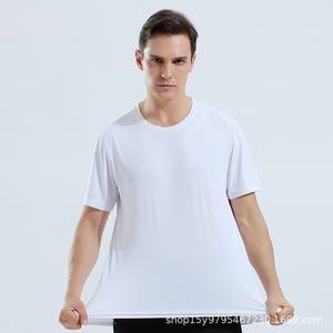 โลโก้ระบายอากาศได้ดีของผู้ชาย T-Shirt-170กีฬาผ้าโพลีเอสเตอร์/ ไนลอน GSM แขนสั้นพอดีตัวปรับสีได้ - Product Image 4