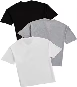 T-shirt décontracté à manches courtes en coton élasthanne et à motif teint uni pour hommes - Product Image 4