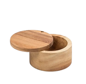 Bol à sel et poivre en bois Cave à sel avec couvercle en bois et cuillère Convient pour la cuisine - Product Image 5