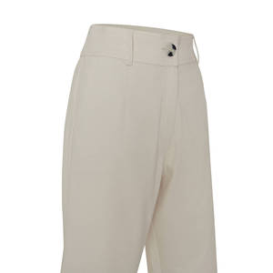 Women's <b>High</b> <b>Waist</b> Elasticated <b>Cargo</b> Trousers-Breathable Plain Dyed Wrinkled Button Decor - Product Image 2