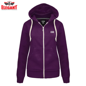 Sweats à capuche zippés en laine de haute qualité pour femmes vêtements d'hiver à la mode fabriqués au Pakistan avec col à capuche avec logo avant - Product Image 5