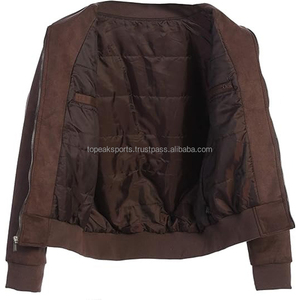 2026 OEM Hot Selling Dark Brown <b>Suede</b> <b>Men's</b> 100% High Quality Low MOQ Low Price Winter Windproof Stand Front Fashion Bomber - Product Image 3