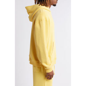 Sweats à capuche basiques surdimensionnés pour hommes avec bouffée gaufrée 100% coton Style décontracté Sweats à capuche blandés Techniques brodées - Product Image 2