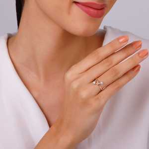 Bagues à la mode incrustées d'Anthos en or rose, coupe princesse sans ternissement avec taille libre, design élégant et tendance - Product Image 5