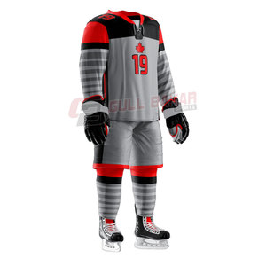 Uniforme de equipo de hockey sobre hielo con tela duradera y codos reforzados Uniforme de hockey sobre hielo sublimado para hombres - Product Image 4