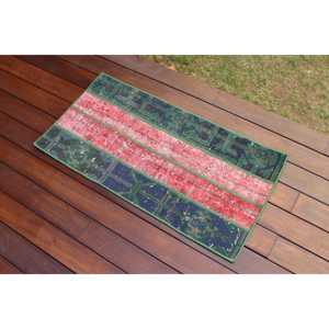 1.5x3 ft Turkish Vintage Rug, Small Rug, <b>Red</b> <b>Wool</b> Rug - Product Image 3
