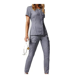 Vente en gros d'uniformes d'allaitement à col en V pour hommes Vêtements d'hôpital-Chemise et pantalon en tissu tricoté Vêtements pour médecins - Product Image 4