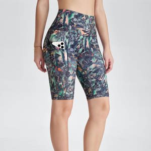 Women Printed Quick Dry High Elastic Scrunch Butt Sports Shorts Low Waist Short <b>Gym</b> Fitness <b>Leggings</b> Seamless Yoga Shorts - Product Image 3