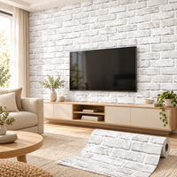 Papier peint en mousse 3D auto-adhésif blanc MORLENX, imperméable, à coller et à décoller, panneaux muraux pour le salon, décoration de la maison