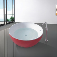 Baignoire Spa Ronde Moderne Blanche Encastrable en Acrylique avec Fonction Massage
