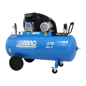 Compresseur d'air à piston ABAC A39B 270L 3HP |   393 L/min |   10 Bar 145 PSI |   Compresseur industriel monophasé à 2 cylindres de 2,2 kW - Product Image 1