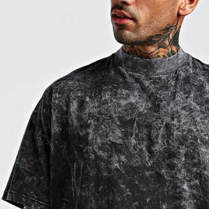 Camiseta de lavado ácido personalizada a la moda para hombre, camiseta de gran tamaño 100% algodón para verano, nueva camiseta de lavado ácido para hombre con servicio OEM - Product Image 4