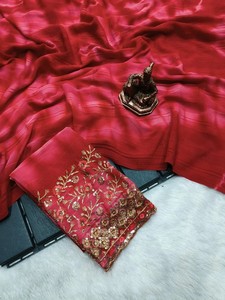 ชุดส่าหรีพิมพ์ลายแบบพรีเมียมคอลเลคชั่นส่าหรีดีไซน์เนอร์ทันสมัยพิมพ์ลายสุดเพอร์เฟกต์สำหรับงานแต่งงานของผู้หญิง - Product Image 5