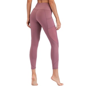Women Mesh Panel Yoga <b>Leggings</b> <b>with</b> Side <b>Pockets</b> – Wholesale Activewear Fitness Workout Pants <b>with</b> Custom Logo Service - Product Image 3