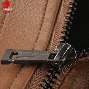 Classic Outerwear Men <b>Leather</b> <b>Jackets</b> <b>Long</b> Sleeve Zip Front Design For Winter Casual Street And Daily Wear - Product Image 6