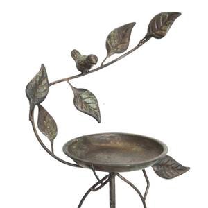 Baño para Pájaros de Metal de Buena Calidad, para Decoración de Jardín y Césped, Diseño Simple Hecho a Mano, Baño para Pájaros con Diseño de Hojas - Product Image 1