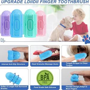 Cepillo de dientes de silicona de grado alimenticio antibacteriano para mascotas, el más vendido transfronterizo, para gatos y perros, cuidado bucal multisuperficie, para un aliento fresco - Product Image 2