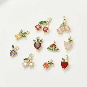 Cerise-raisin-ananas-fraise fruit pendentif 925 argent pierre de naissance pendentif à breloque fruit pierre de naissance pendentif cadeau pour anniversaire - Product Image 1