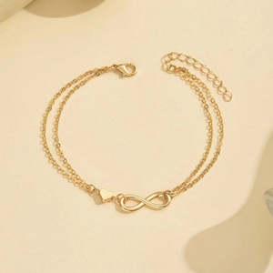 Bracelet de cheville minimaliste en forme d'infini pour femme, plaqué or, argent, bijoux fins, de la marque Hallmark - Product Image 2