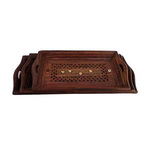 Bandeja de madera estilo granja para Decoración de mesa que sirve alimentos y bebidas u organización del hogar MOQ 100PCs - Product Image 6