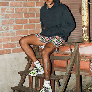 Short d'entraînement de basket-ball en maille de 5 pouces pour hommes, équipement de course à pied à séchage rapide, Streetwear anti-rides, impression DTG solide - Product Image 5