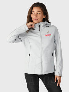 Vestes Softshell avec logo imprimé personnalisé pour femmes avec décoration de boutons Vêtements à capuche d'hiver fabriqués au Pakistan - Product Image 3