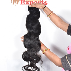 Vente en gros d'extensions de cheveux Bodywave Remy indiens vierges noirs de haute qualité 100% naturels 10-32 pouces - Product Image 2